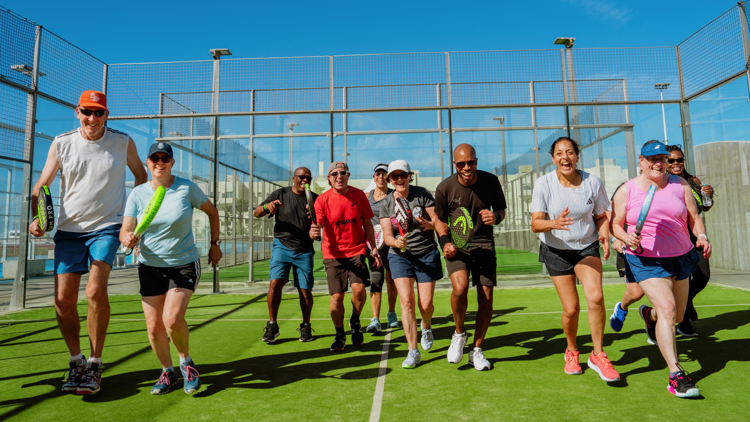A group enjoying the racket sports on offer at Club La Santa