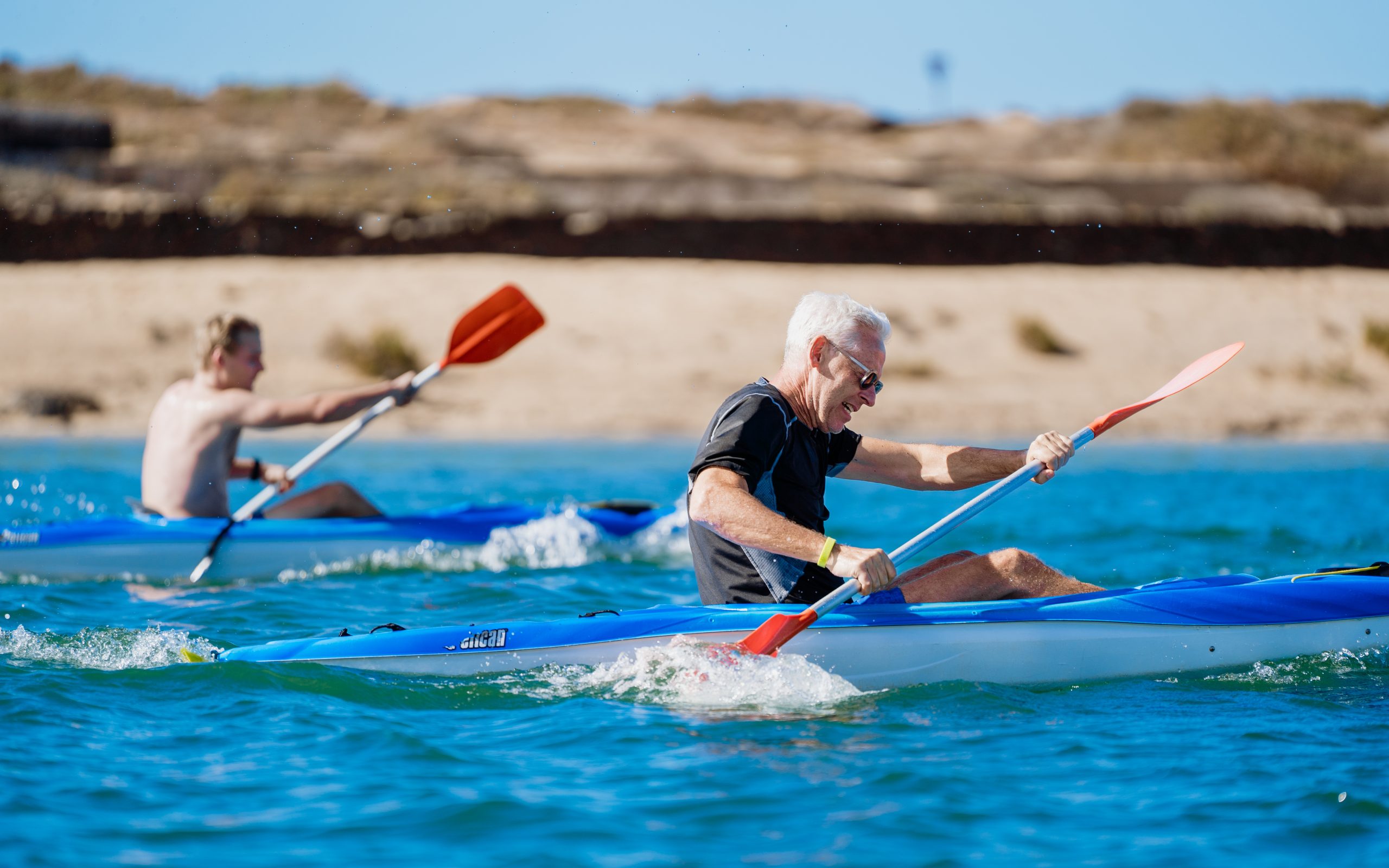 People kayaking at club la santa