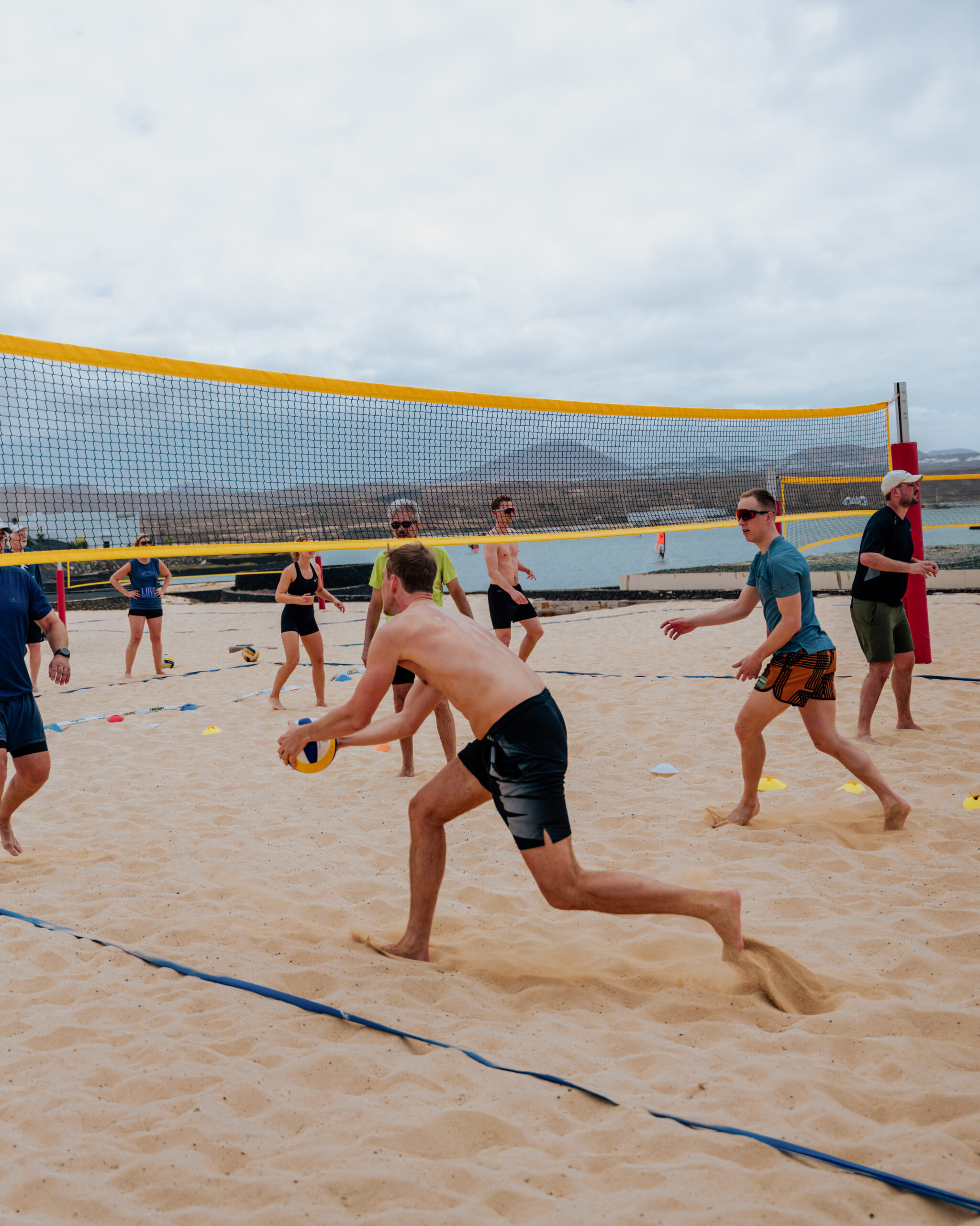 People playing beach volleyball at Club La Santa