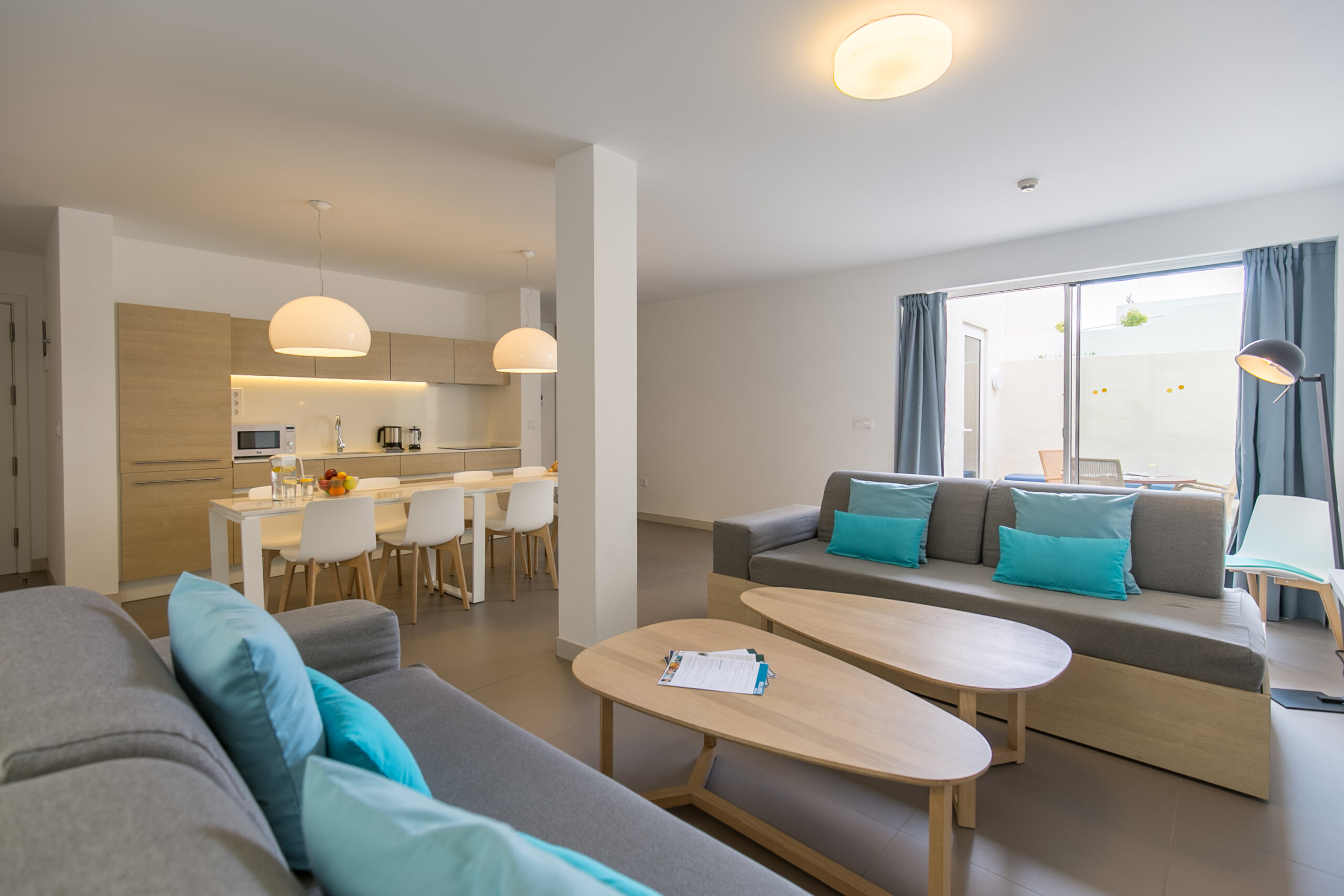 The living room of the comfort 4 bedroom 2 bathroom apartment at Club La Santa.