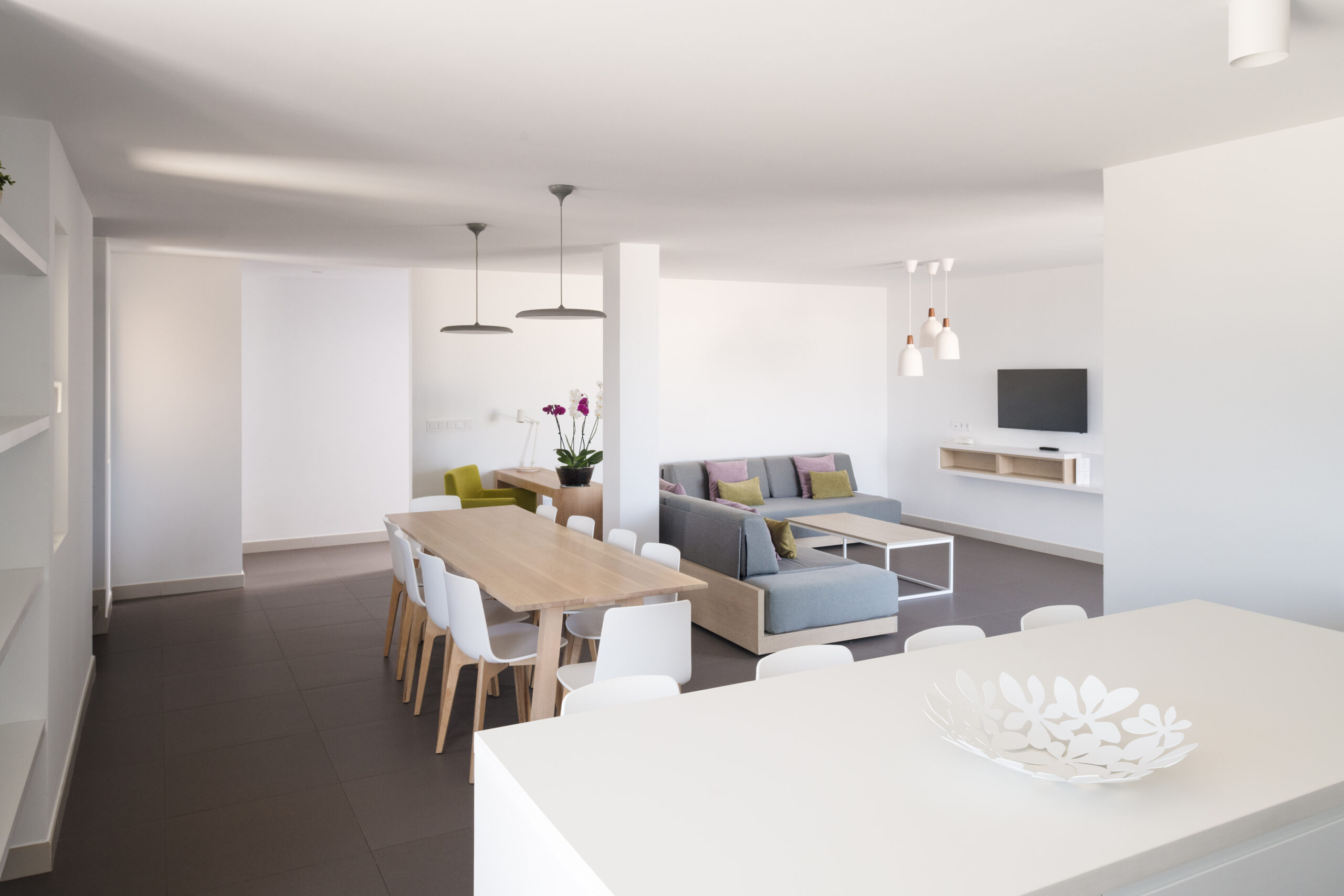 The living room of the 4 bedroom 2 bathroom penthouse at Club La Santa.