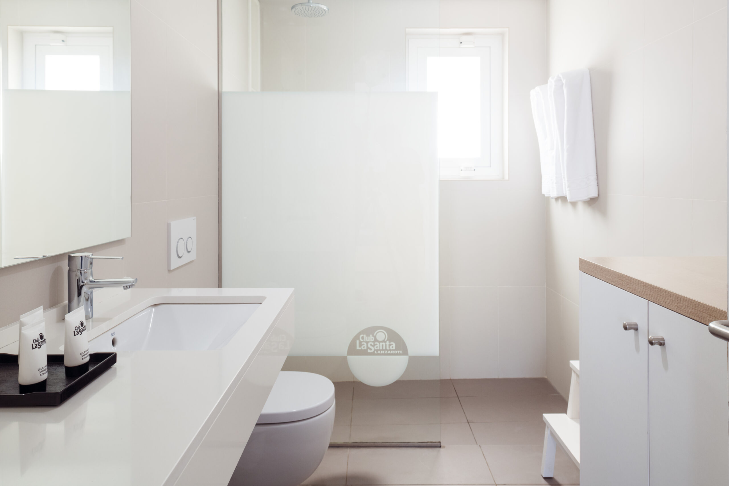 The bathroom of the 4 bedroom 2 bathroom penthouse at Club La Santa.