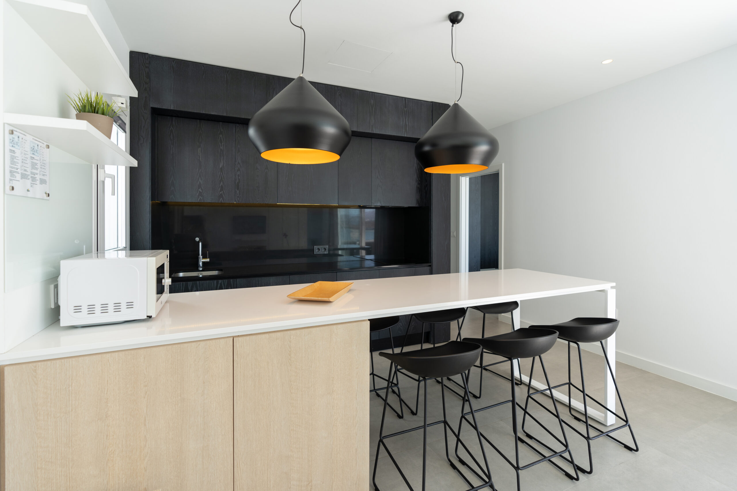 The kitchen of the 2 bedroom 2 bathroom suite with a view at Club La Santa.
