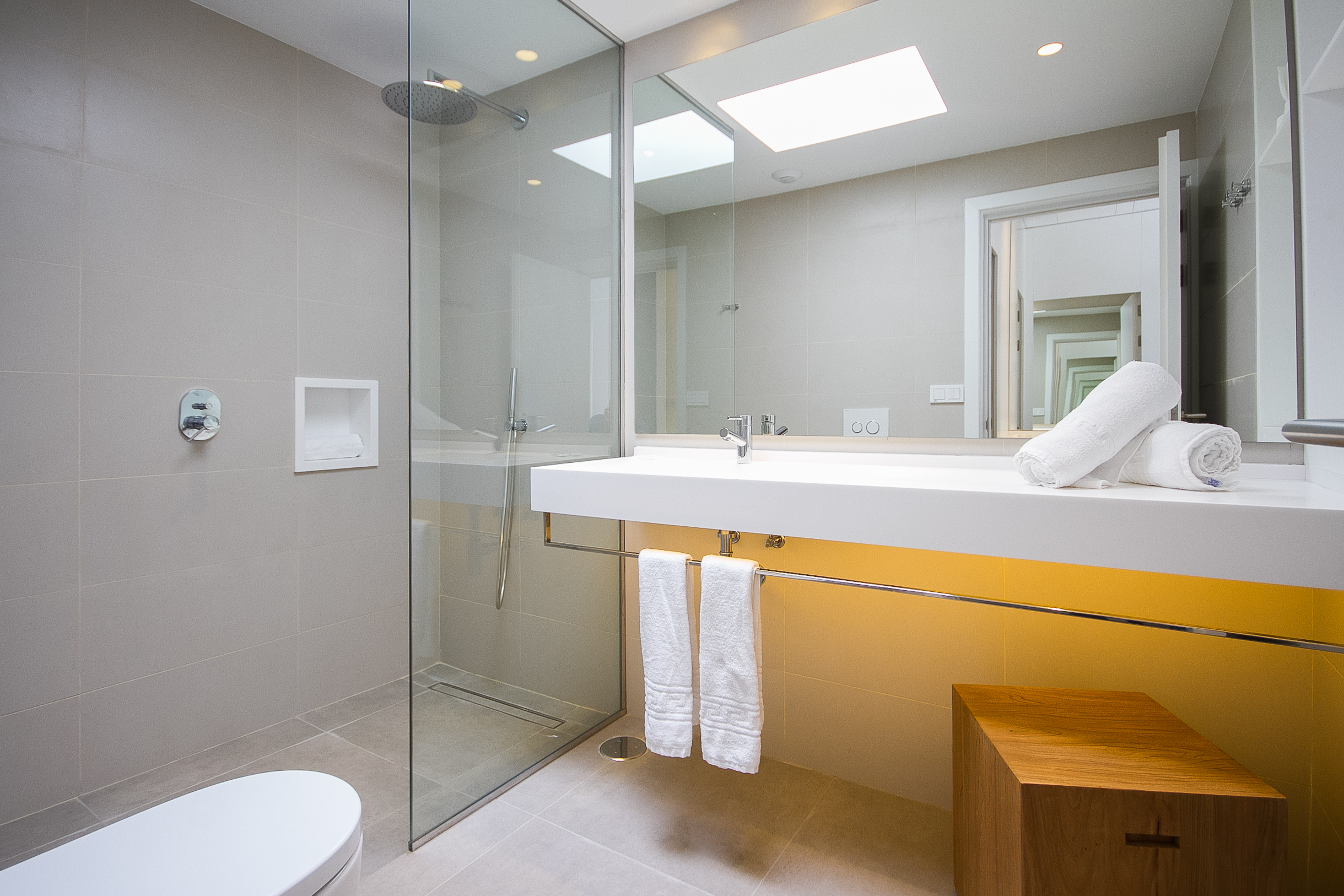 The bathroom of the 3 bedroom 2 bathroom luxury suite with sea views at Club La Santa.