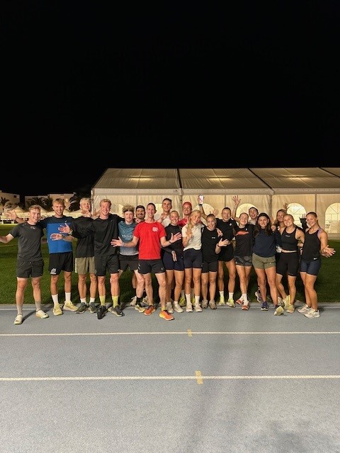 Andy Hood wit a Group of Runners